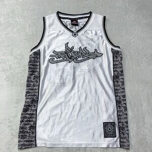 Vintage Tribal Gear Basketball Jersey Embroidered Graffiti Logo Dazzle Silky Y2K